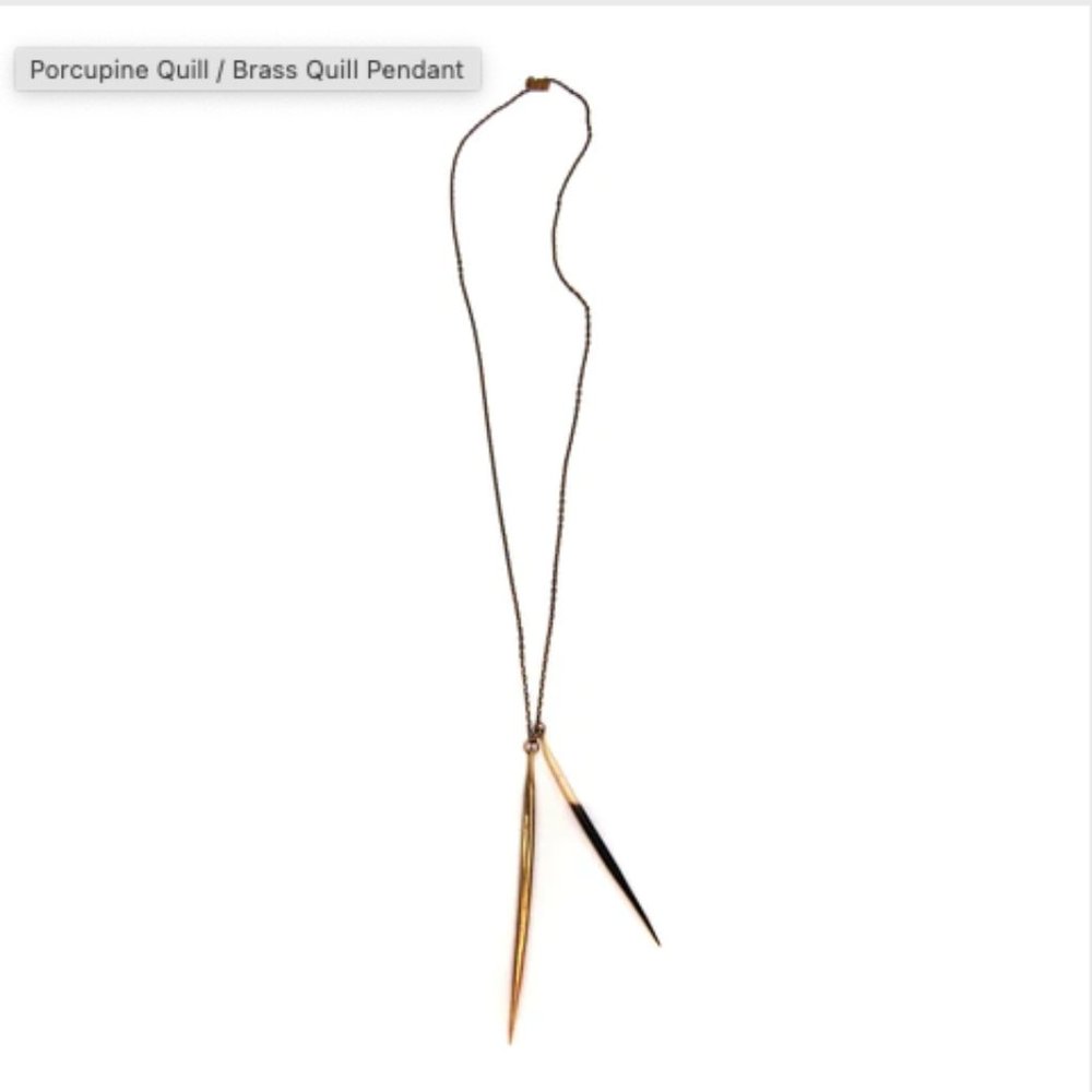 K/ller brass and porcupine quill necklace